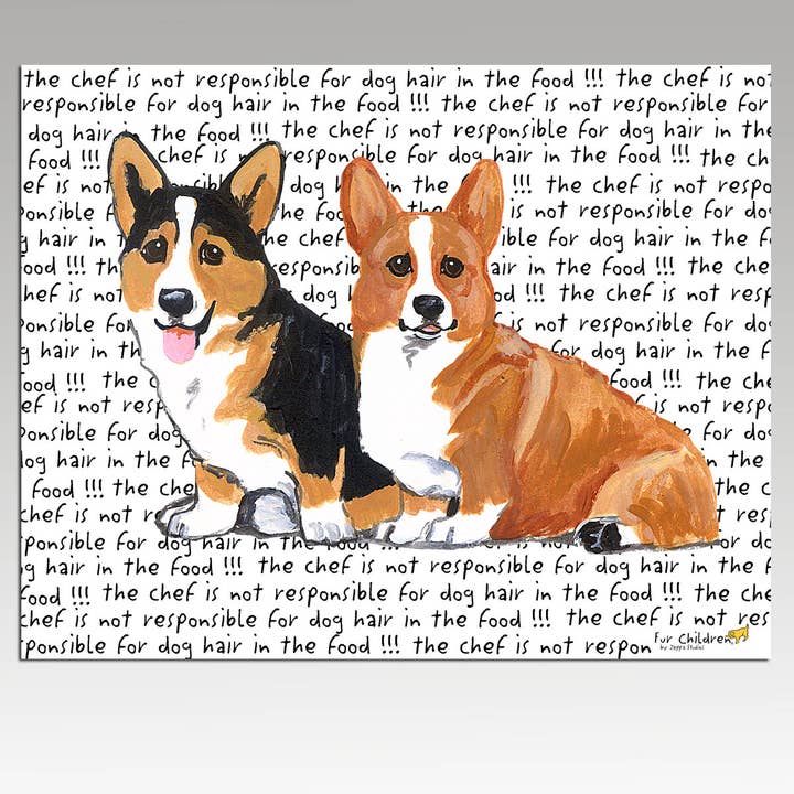 Welsh Corgi Pair Cutting Board for wholesale by Zeppa Studios