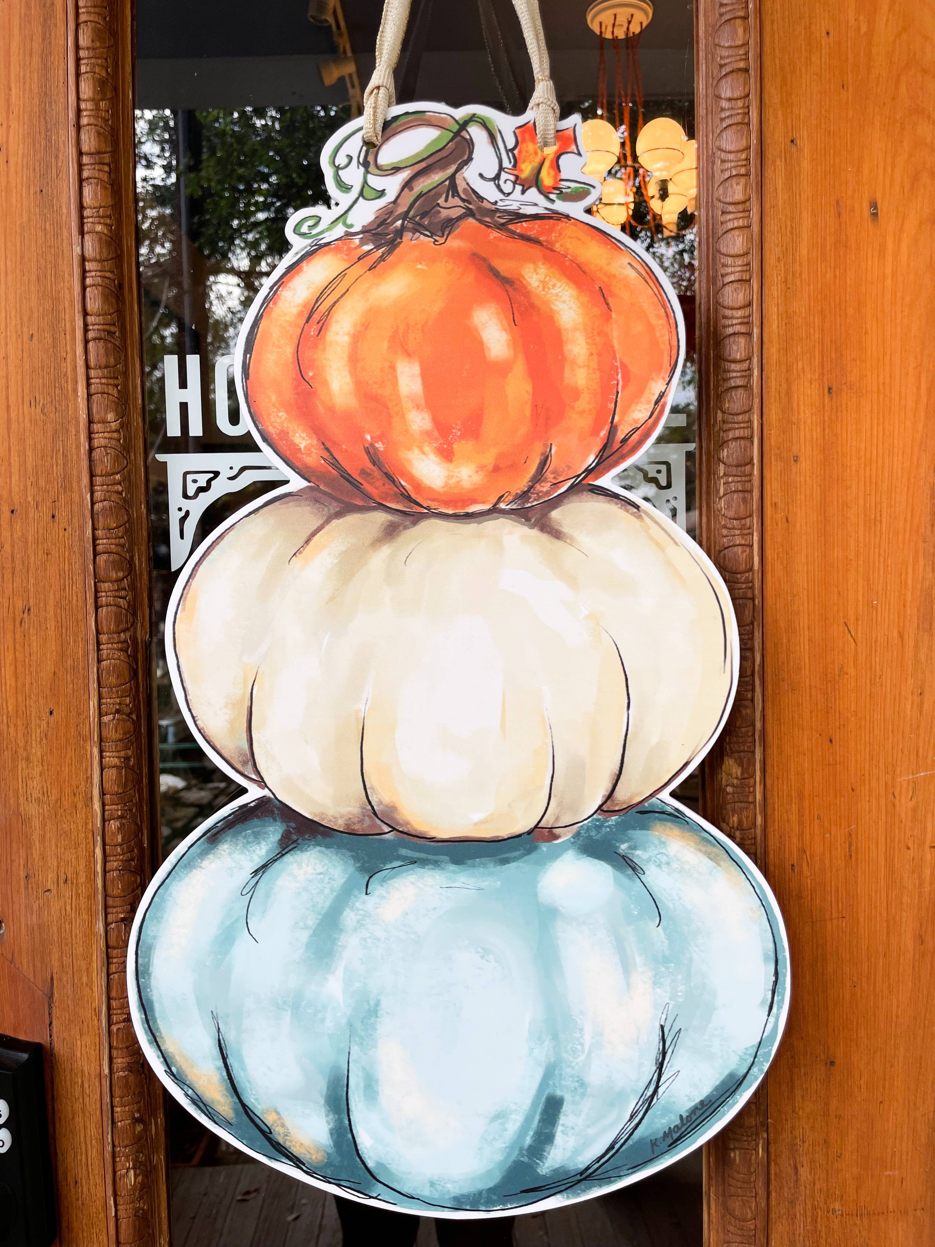 Home Malone – Engroshandel Dørophæng – Pumpkin Stack Door Hanger - Fall Cute Outdoor Decor3