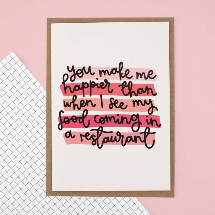 greeting card - 'you make me happier' for wholesale by Oh, Laura