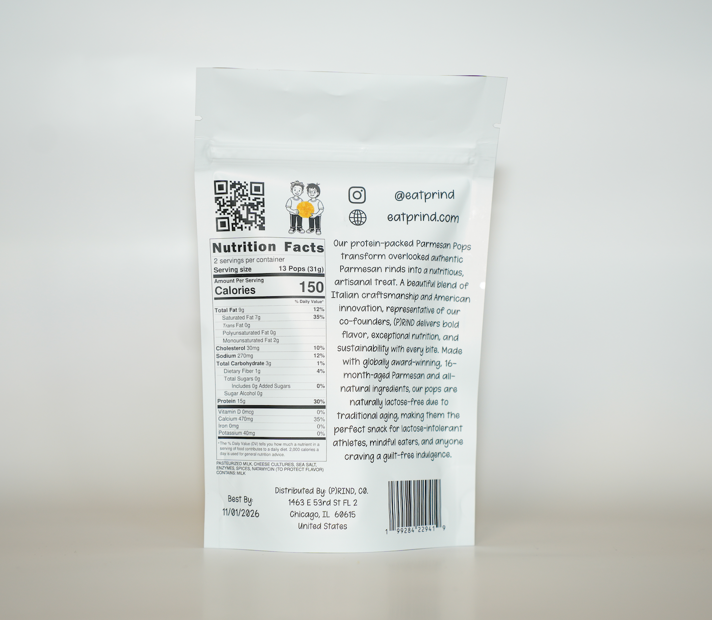 (P)rind, Co. - Wholesale Puffed Snack - Original Parmesan Parm Pops 1