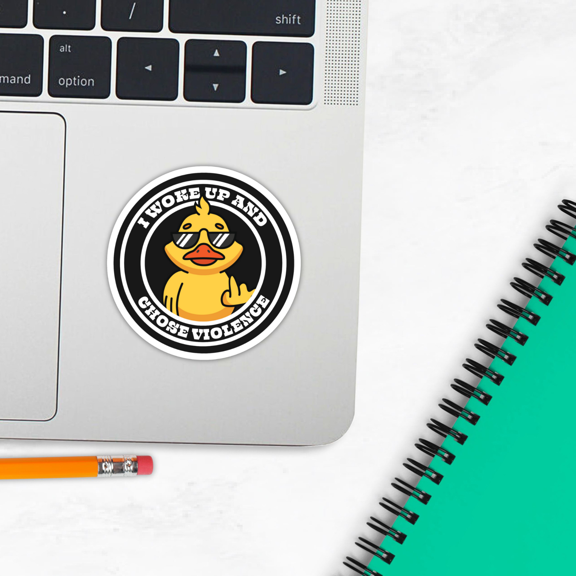 Coyote Color - Wholesale Sticker - Funny Redneck Sticker "I Woke Up & Chose Violence" Duck18