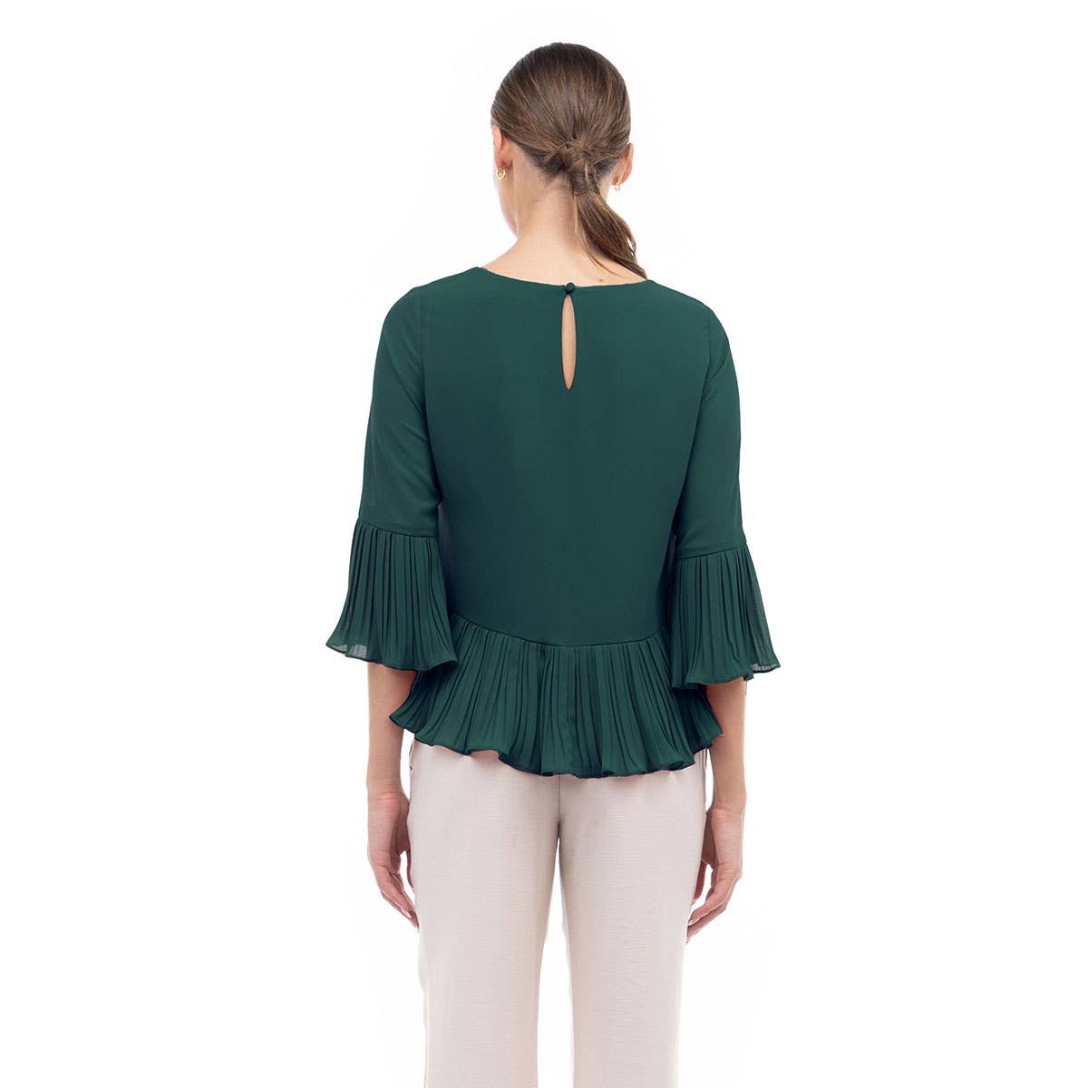 Naked Zebra – Engroshandel Bluse - Dame – Bluse med 3/4 ærmer og plisseringer8