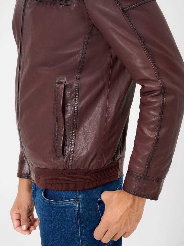 Ricano - Wholesale Leather Jacket - Men's - Men's leather blouson Ricma with stand-up collar4