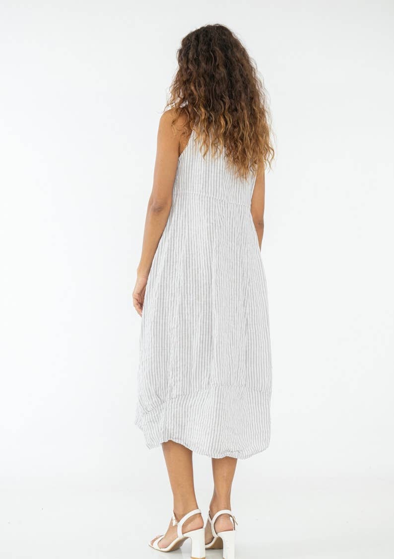 LINEN & COTTON HOUSE - Wholesale Dress - Women's - ROBE EN LIN 322 8119 RAYÉE PRINTEMPS ÉTÉ VÊTEMENTS26