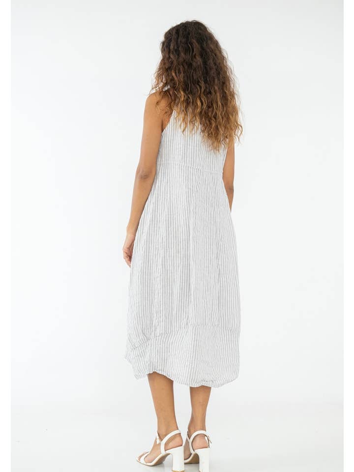 LINEN & COTTON HOUSE - Wholesale Dress - Women's - ROBE EN LIN 322 8119 RAYÉE PRINTEMPS ÉTÉ VÊTEMENTS26