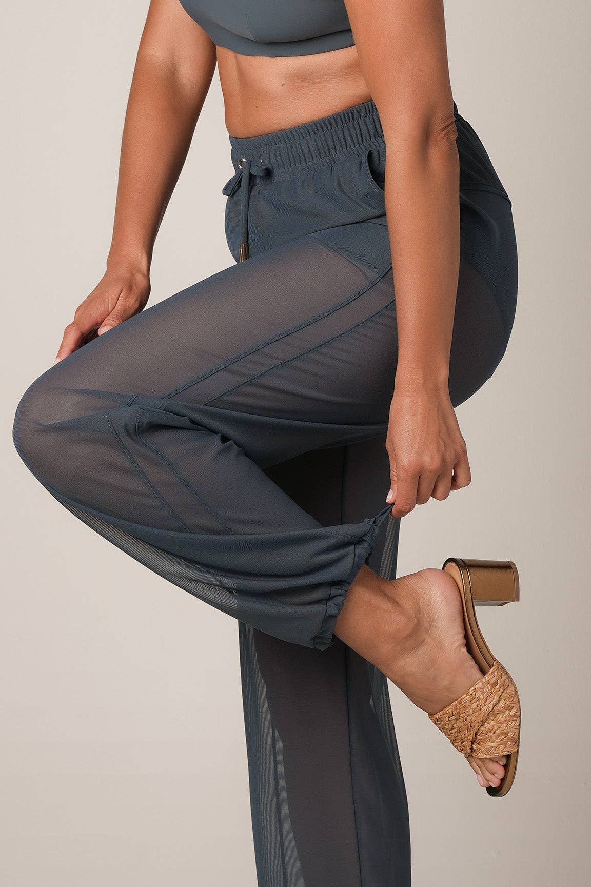 Serotone Swim - Wholesale Swim Cover Up - Women's - Mesh Drawcord Joggers - Blue Stone1