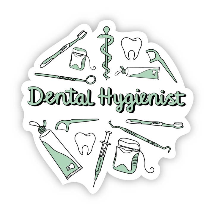 Dental Hygienist Green Sticker for wholesale by Big Moods