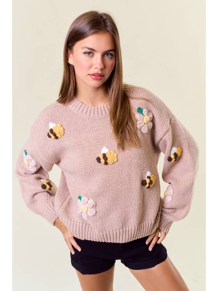 Doe and Rae - Wholesale Knit Sweater - Women's - BEE KNIT SWEATER - 1745C