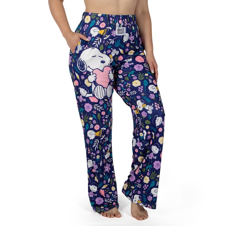 BRIEF INSANITY - Wholesale Lounge Sweatpants/Joggers - Women's - Snoopy Floral Lounge Pants