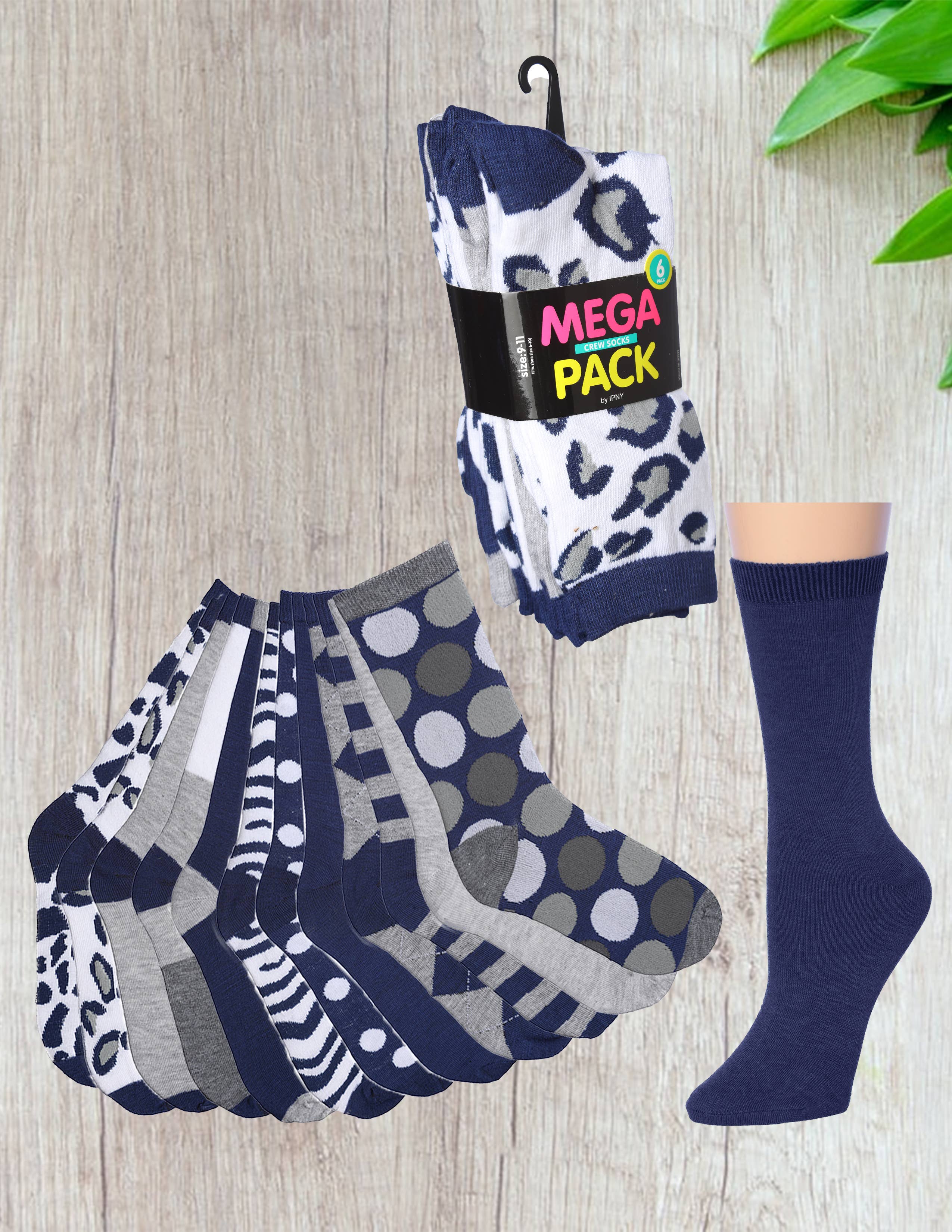 Isadora, Tipi toe, & James Fiallo – Großhandel Socken – Damen – Damen Tipi Toe 6er-Pack lustige bunte funky Happy Crew Socke7