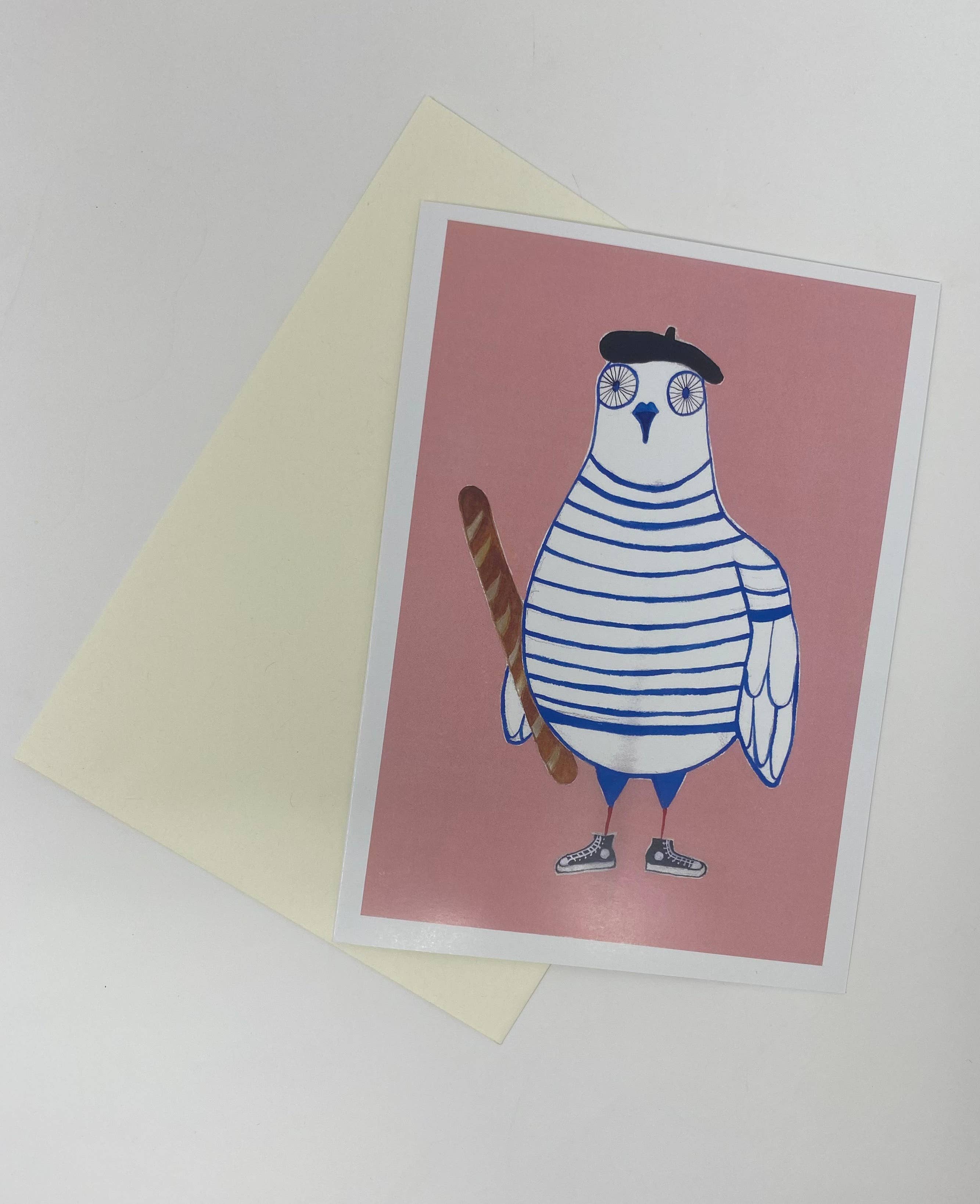 Juni BK - Wholesale Everyday Greeting Card - Paris Pigeon - Greeting Card 1