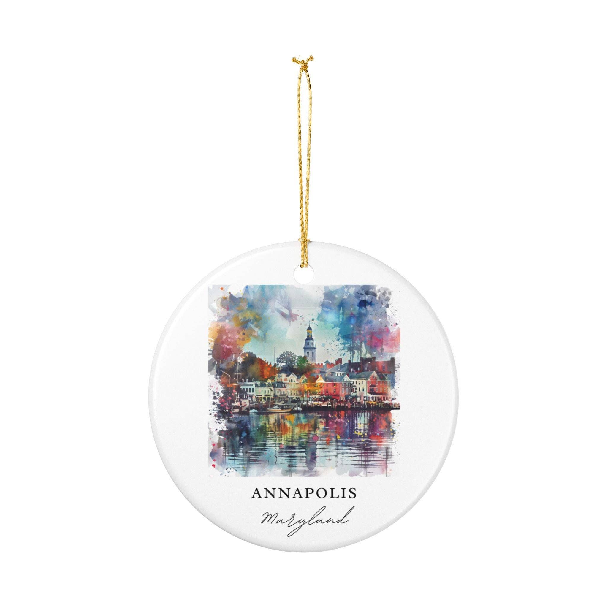 Premium Travel Art - Wholesale Ornament - Annapolis MD Ornament: Unique Annapolis Souvenir, Annapolis MD Xmas Decor, and Authentic Maryland Gift2