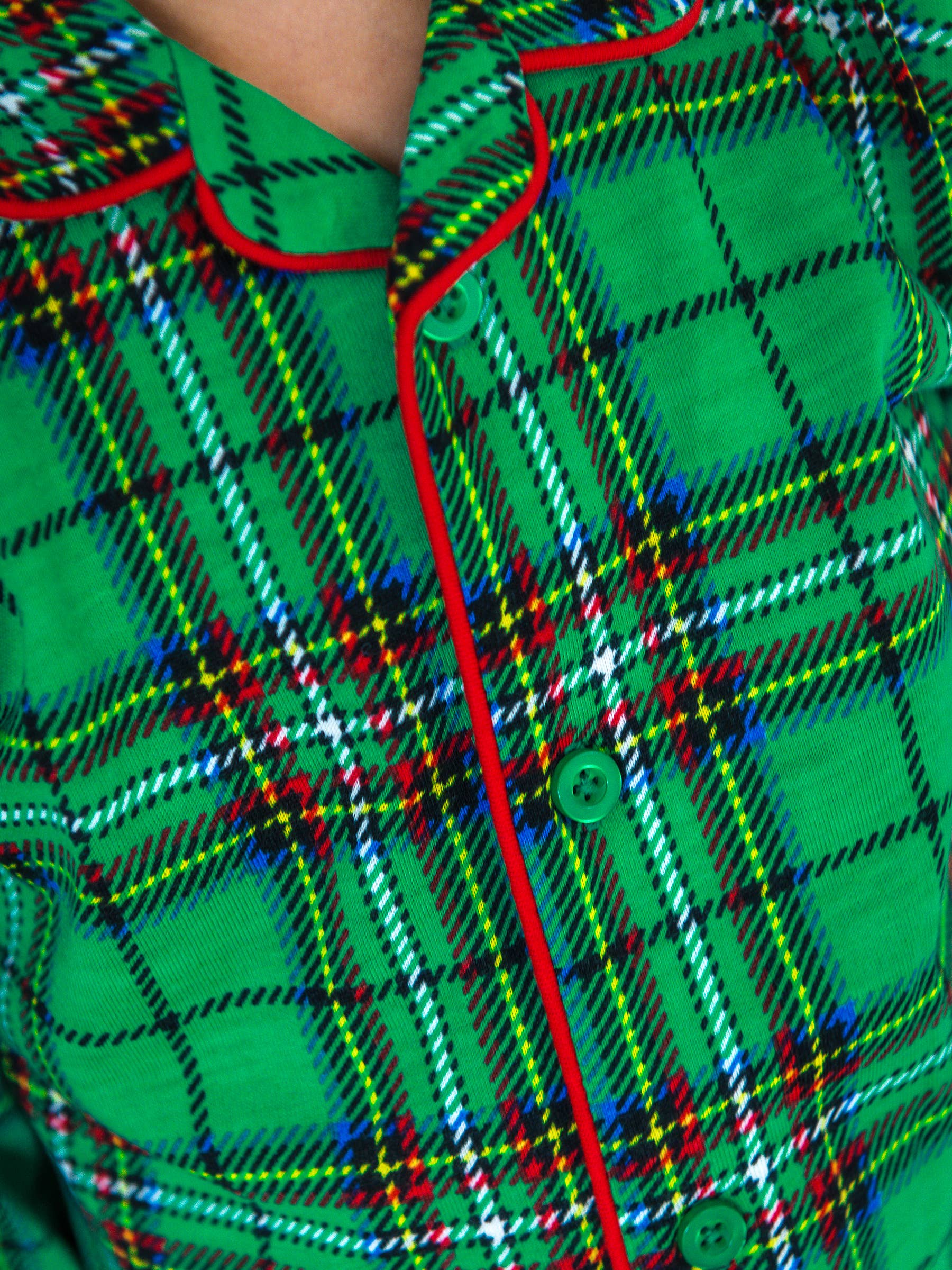 SoftSnooze™ Boys Green Nicholas Plaid Long Sleeve Button Up Pajama Set for wholesale on Faire3