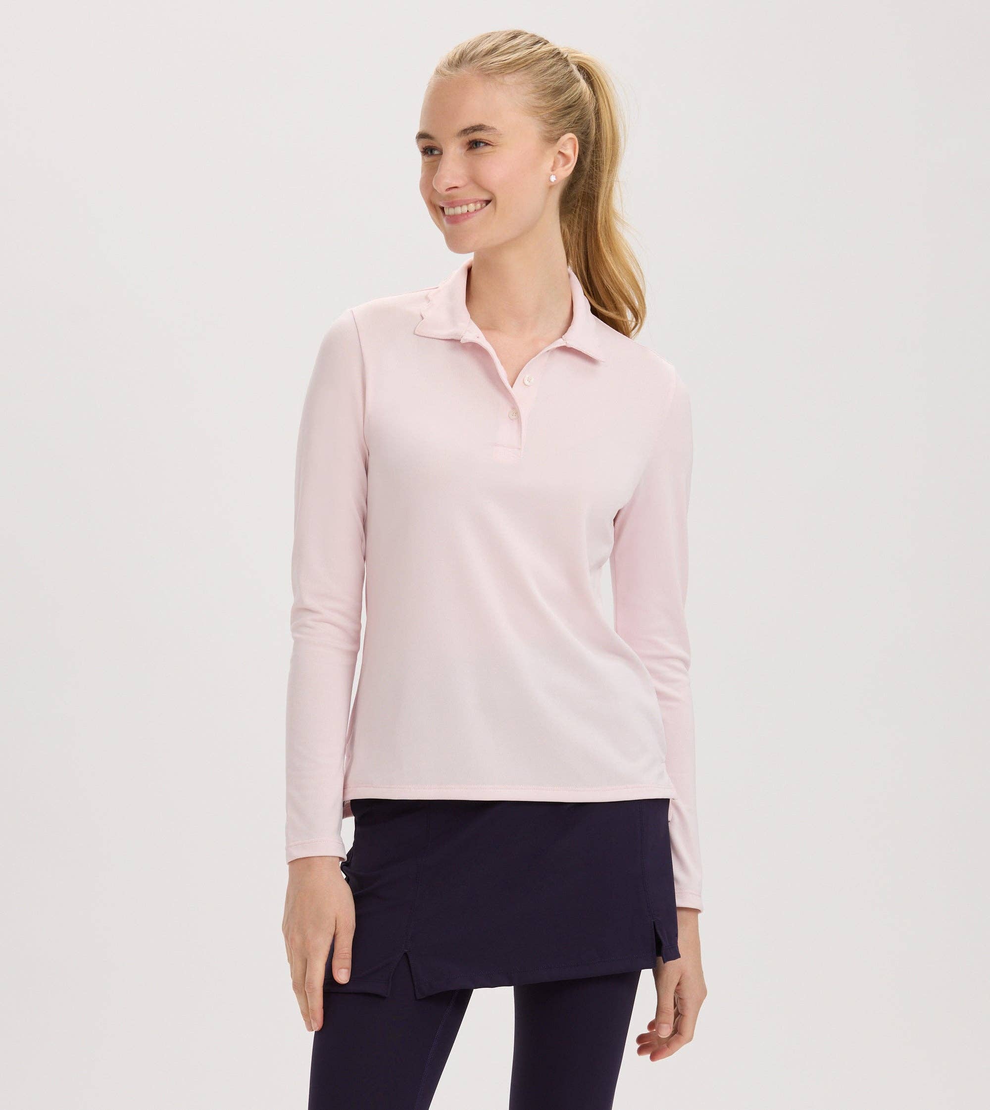 RNWK - Wholesale Polo - Women's - Scallop Collar Long Sleeve Polo0