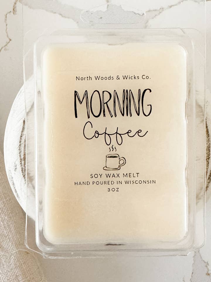 Morning Coffee Soy Wax Melt for wholesale by North Woods & Wicks Co