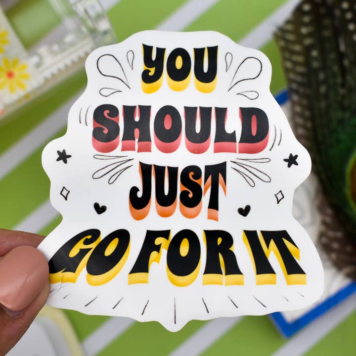 Go For It Sticker | Vandtæt vinyl klistermærke | Motiverende for engroshandel hos Ginger Bay Studios