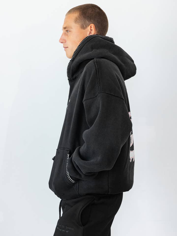 Preto Hoodie Dont Eat The Homies Distressed para venda a revendedores na Faire5