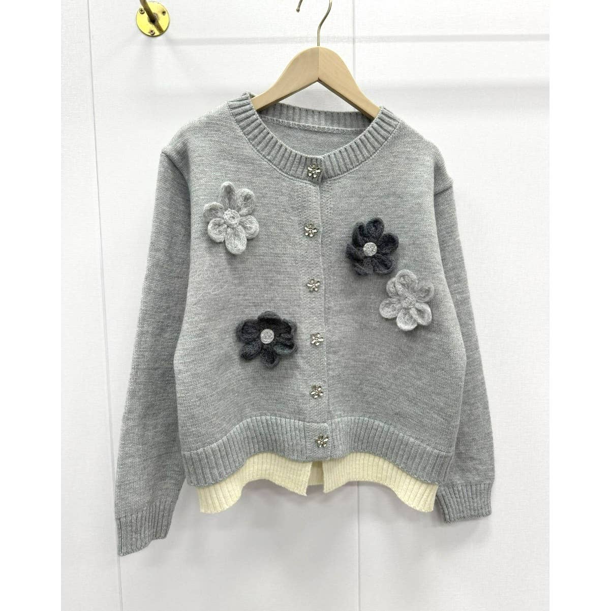 Mapcie - Wholesale Cardigan - Women's - 3D Flower Accent Knit Cardigan2