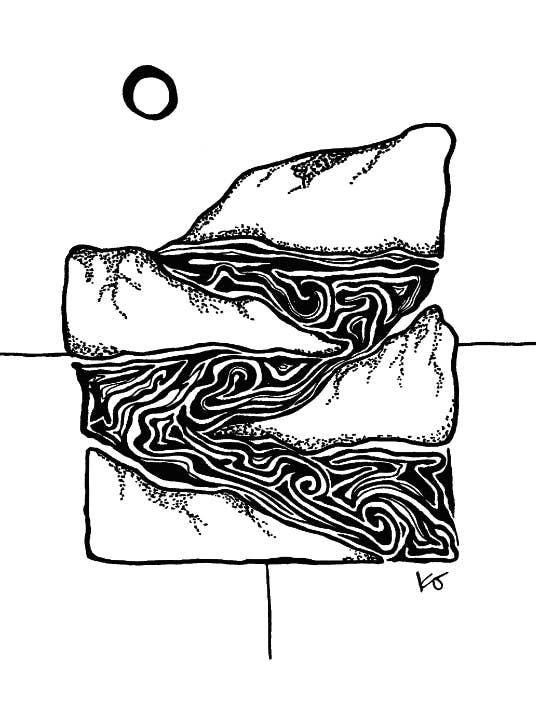 Stampa Flow Art (montagna, acqua, luna) per la vendita all'ingrosso da parte di Mind & Company
