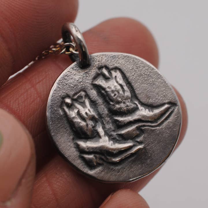 Cowboy Boot Necklace for wholesale by Gothic Mountain Jewelers