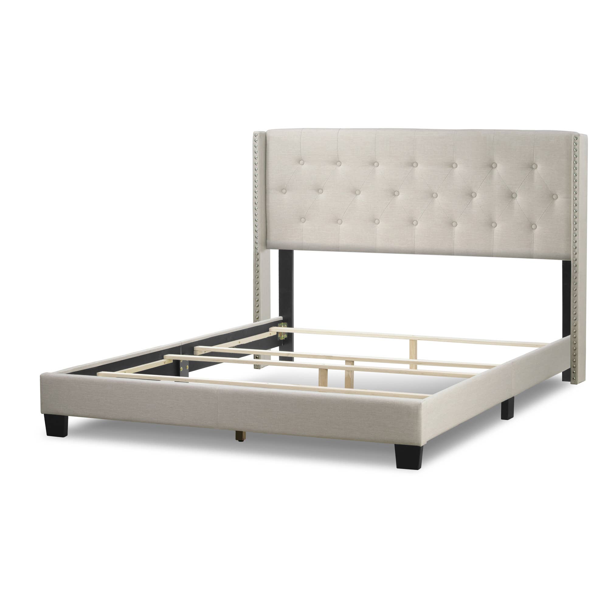 Glamour Home - Wholesale Bed - Asali King Bed with Button Tufting and Nail Head Wings4