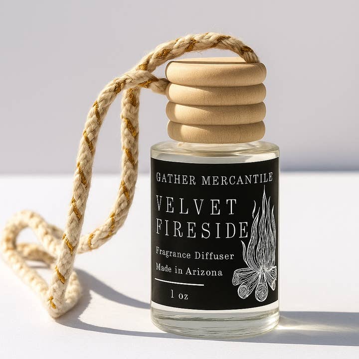 Velvet Fireside Car & Small Space Diffuser for wholesale by Gather Mercantile