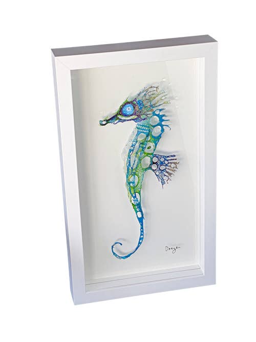 Dreya Glass - Wholesale Picture Frame - Framed Fused Glass Seahorse Large3