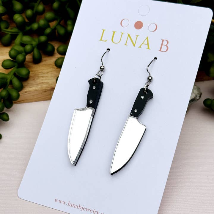 Knife Earrings, Slasher or Chef (Your Choice!) for wholesale by Luna B Jewelry