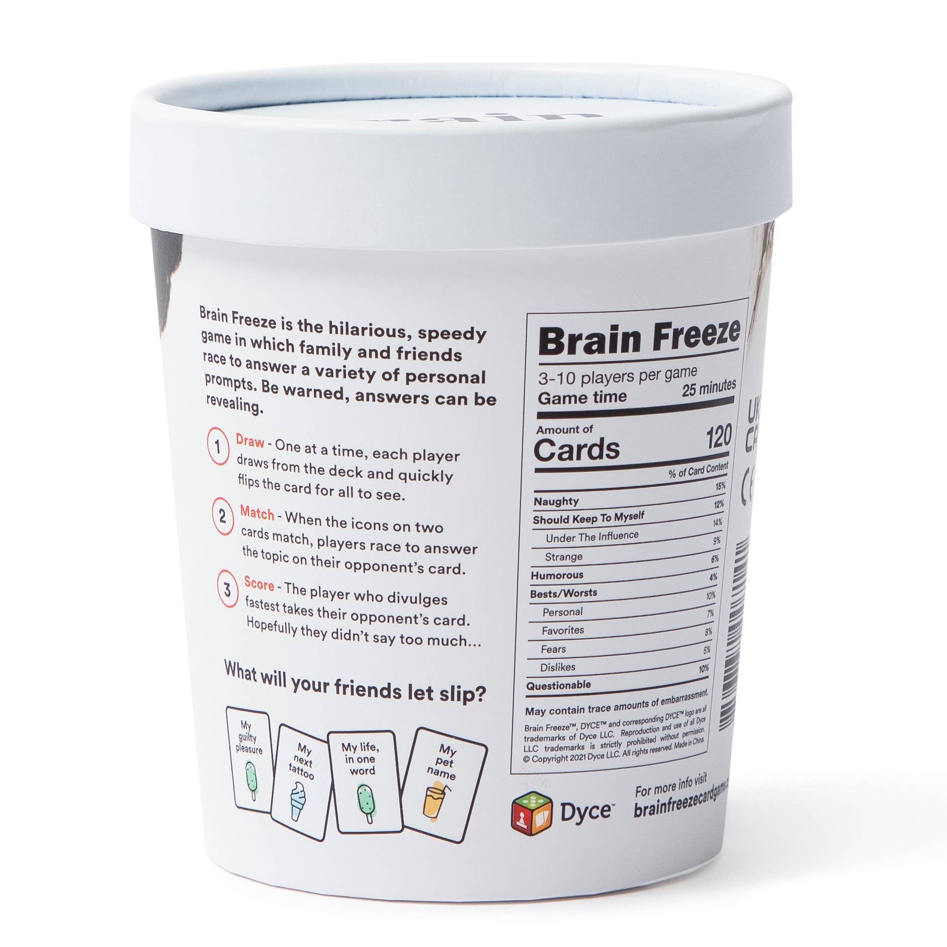 Dyce Games - Wholesale Card Game - BRAIN FREEZE: After Dark Edition – Adult Party Card Game1