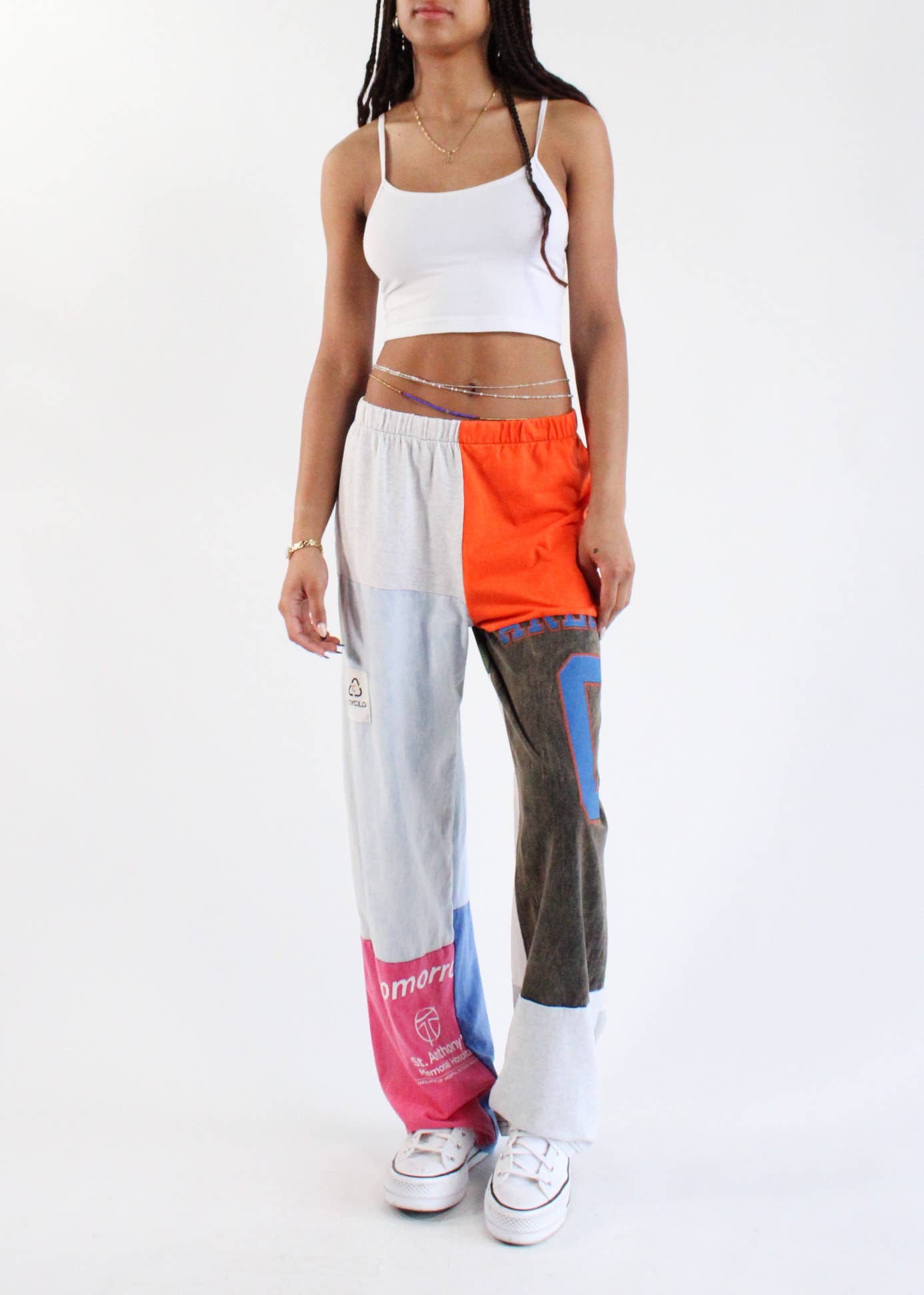 American Recycled Clothing - Wholesale Broek - Dames - Bundel grafische broekjes van vintage t-shirts met elastische taille4