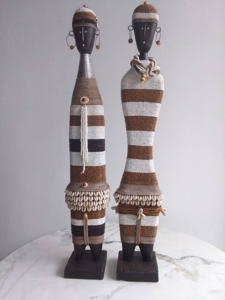 Couple of white and gold namji dolls (2 namji dolls) for wholesale by HOME DECOR FR