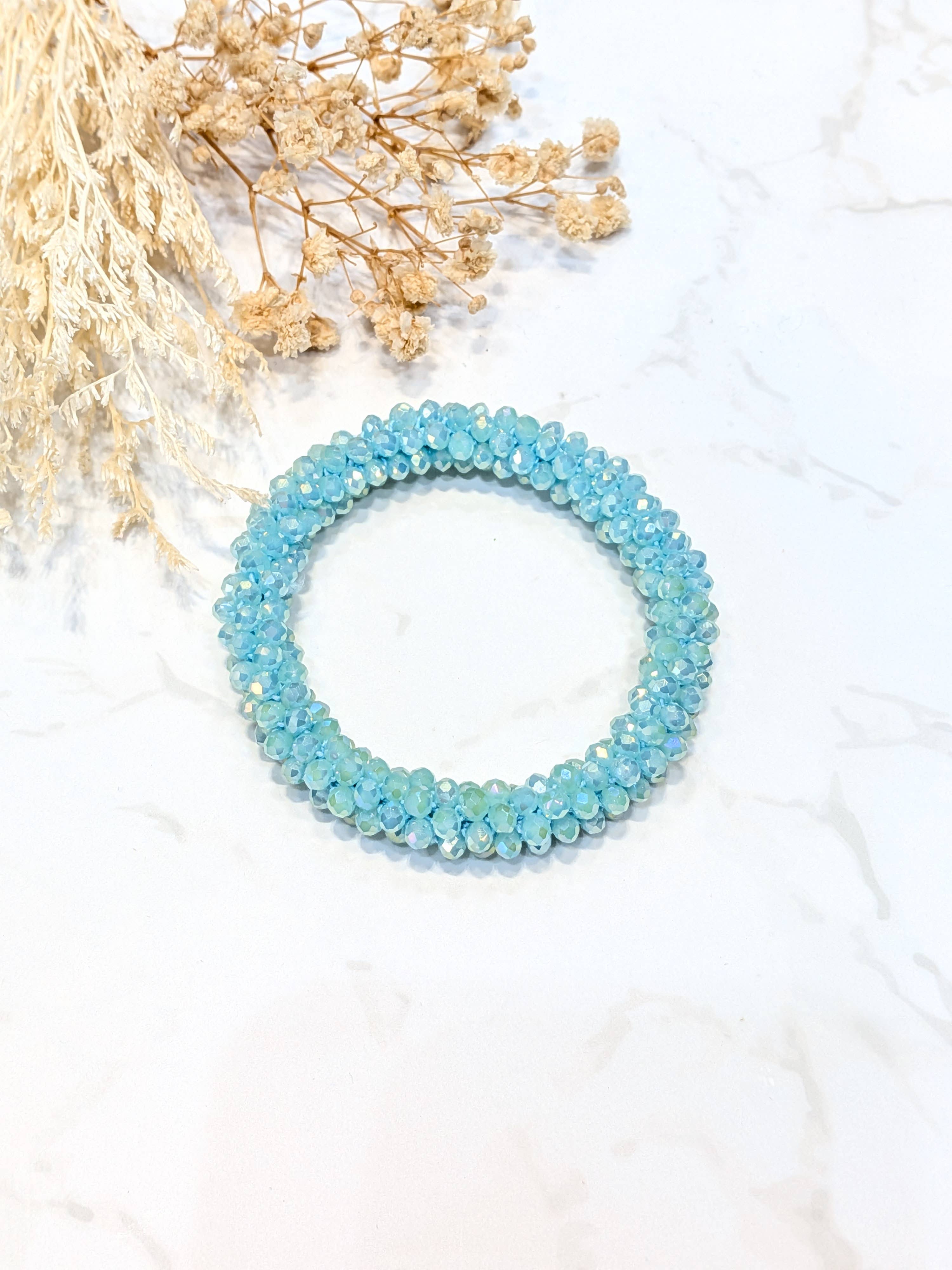 LOLO & YAYA - Wholesale Link & Chain Bracelet - Blue-tone crystal effect bracelet22