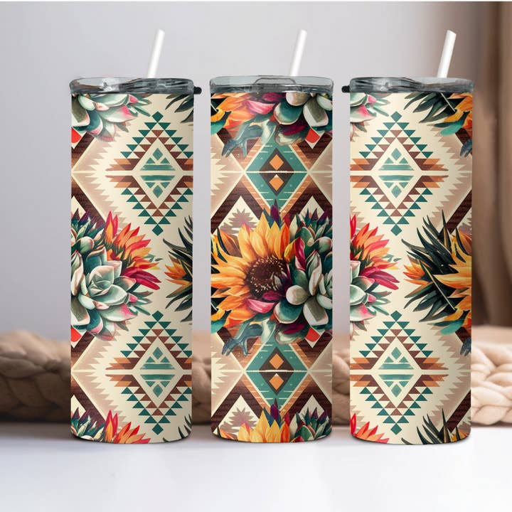 Bicchiere Aztec Succulents per la vendita all'ingrosso da parte di Wicked Flower Creations