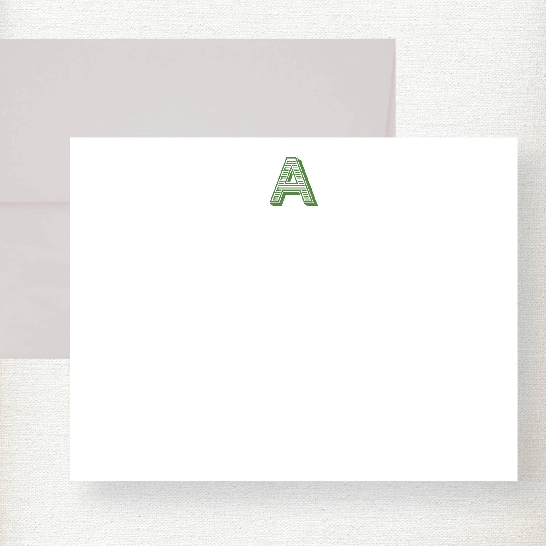 Kramer Drive - Wholesale Stationery/Notecard Set - Stripe Initial Note Card1