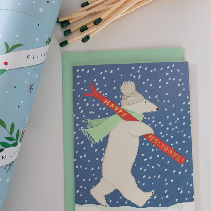 Karen Adams Designs - Wholesale Season's Greetings Card - Polar Bear Greeting Card2