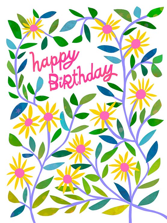 FC115B FLOWER PATTERN - BIRTHDAY - A2 for wholesale by Fun Folks