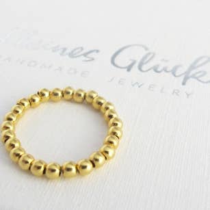 Kleines Glück – Großhandel Band/Stapelring – Kugelring Flexring mini 925 Silber vergoldet