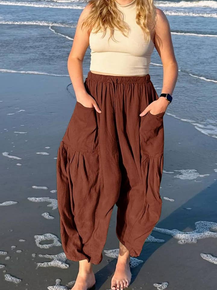 NINEXIS - Wholesale Pants - Women's - CWBLP0709_LOOSE CASUAL COTTON AND LINEN TROUSERS10