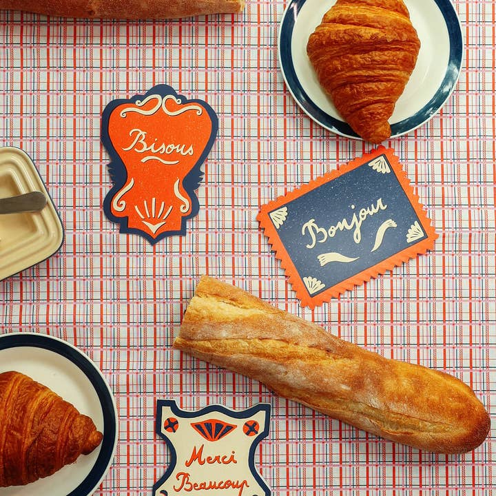 Isatopia - Wholesale Everyday Greeting Card - Bonjour Die Cut Card - From Paris with Love Collection2