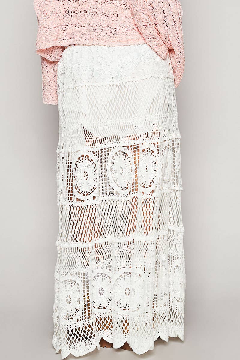 Pol Clothing - Wholesale Skirt - Women's - Crochet long flare elastic waist band skirts12