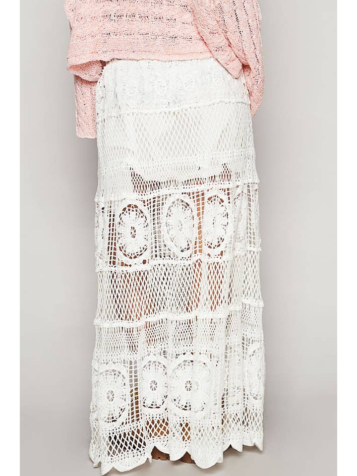 Pol Clothing - Wholesale Skirt - Women's - Crochet long flare elastic waist band skirts12