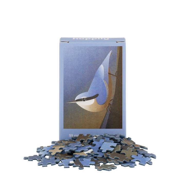 Nut Hatch - Mini puzzle a forma di uccellino da 99 pezzi per la vendita all'ingrosso da parte di Happily Puzzles