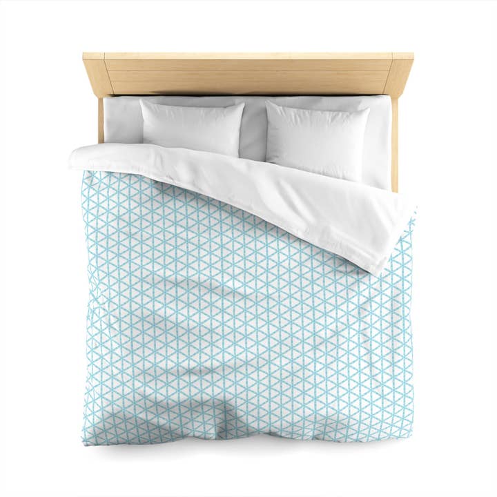Turquoise Lattice Duvet Cover for wholesale by B.Maraffi Art and Home