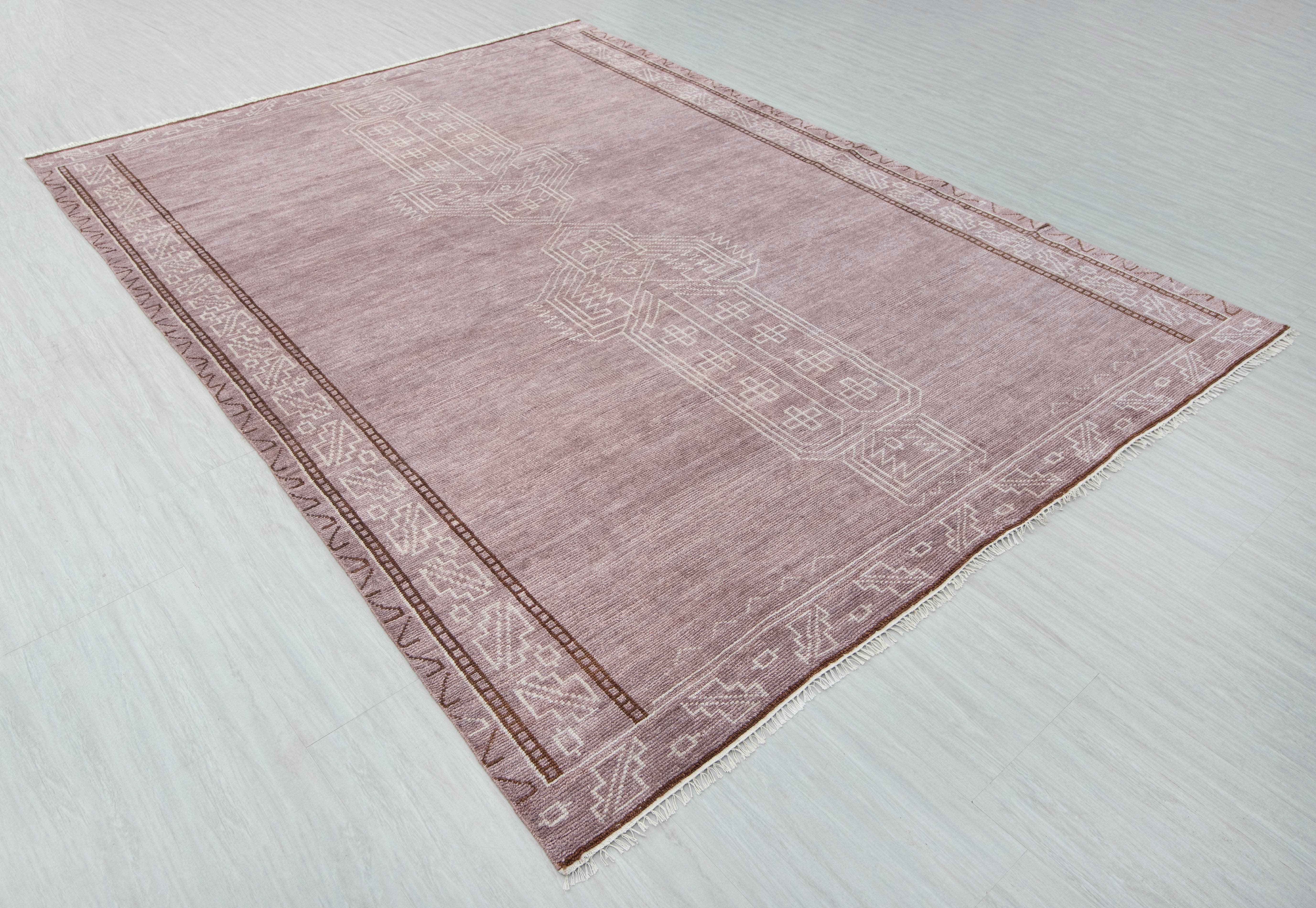 Aesthetic Homes LLC - Wholesale Area Rug - Pink Brown Modern Persian Wool Rug Hand Knotted se-54