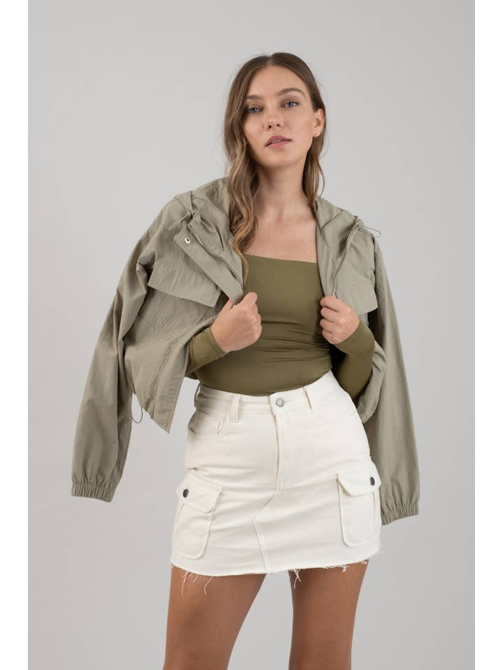 The Workshop Studio – wholesale Jacket – Women's – ZIP UP HOODED WINDBREAKER JACKET