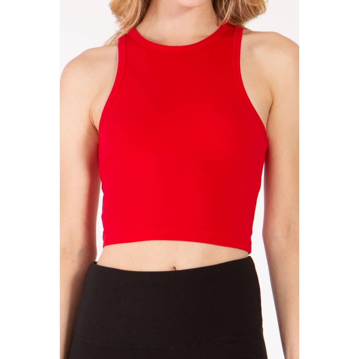 Timeless - Wholesale Tank Top - Women's - High Neck Sleeveless Racerback Crop Tank Top 11