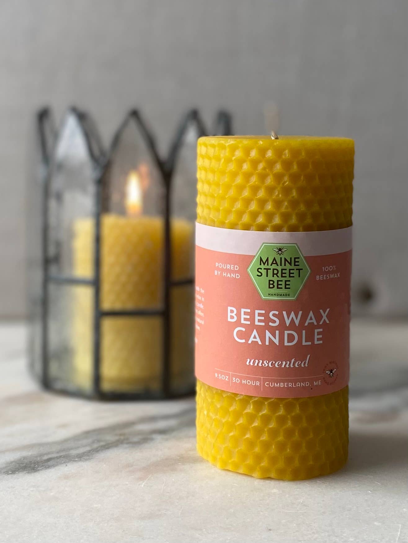 Set of 3 Pairs 100% Pure Beeswax Taper Candles Handrolled Honeycomb Pattern