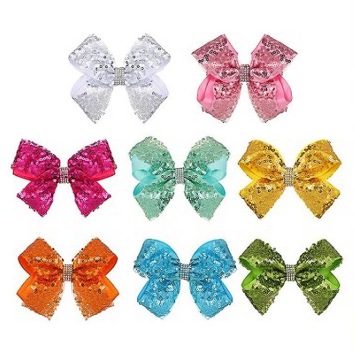 Diacly - Wholesale Hair clip – Child - 12pk Bling Glitter Hair Bow Pin1