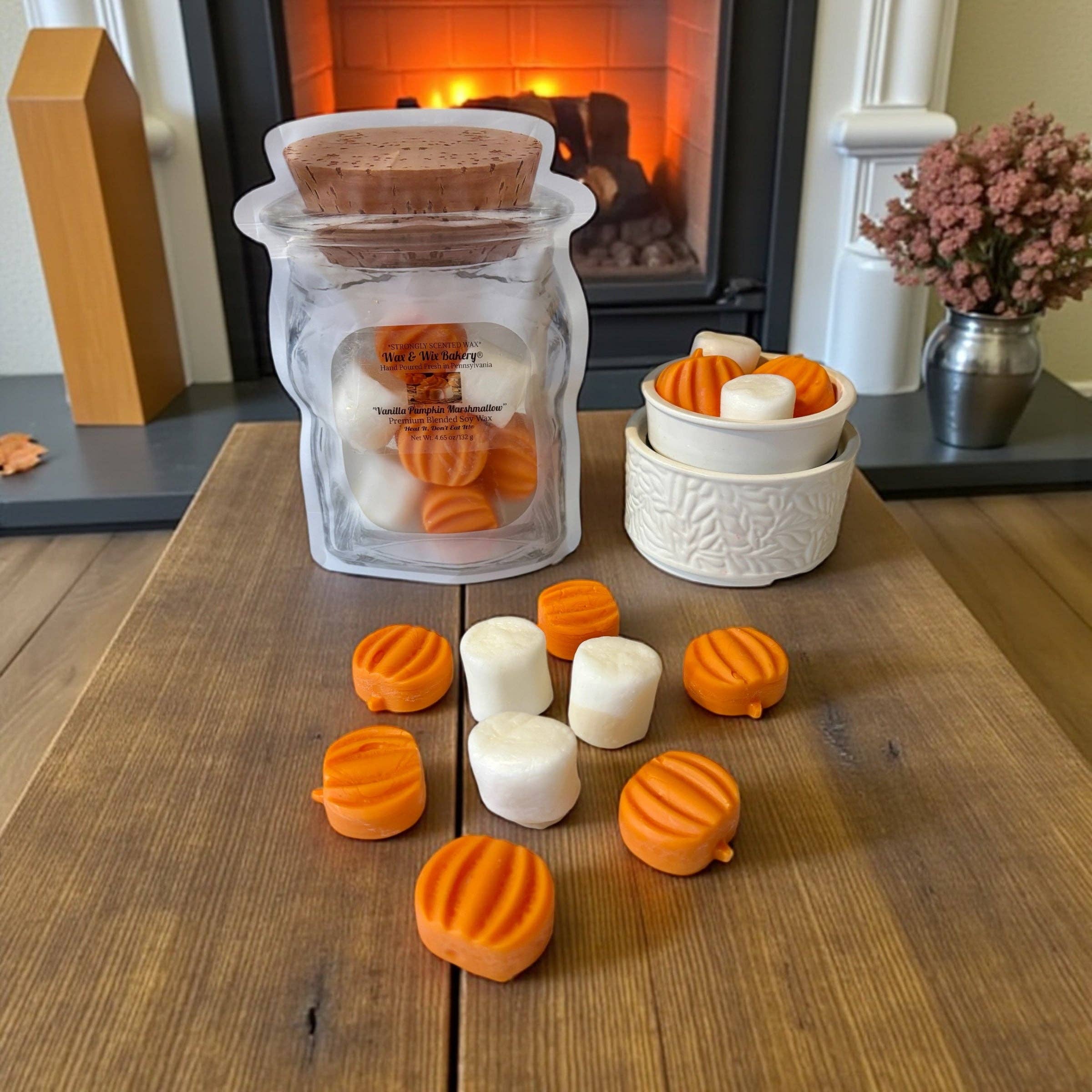 Wax and Wix Bakery® - Wholesale Wax Melt - Vanilla Pumpkin Marshmallow Wax Melts. 4.65 oz. Soy Wax Melt0