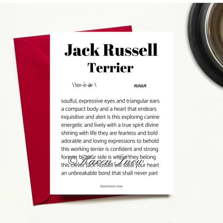 Cartão de saudação em branco Jack Russell Terrier por atacado de Dear Dog